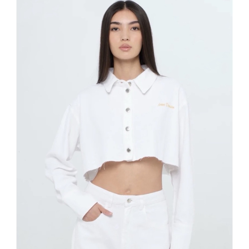 Icon Soft Denim $400 2-Piece Set White Jacket & Shorts Size XS